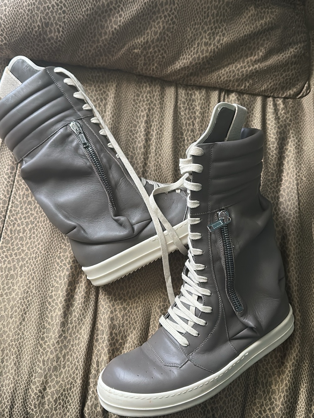 Rick Owens Gray cargobasket sneakers